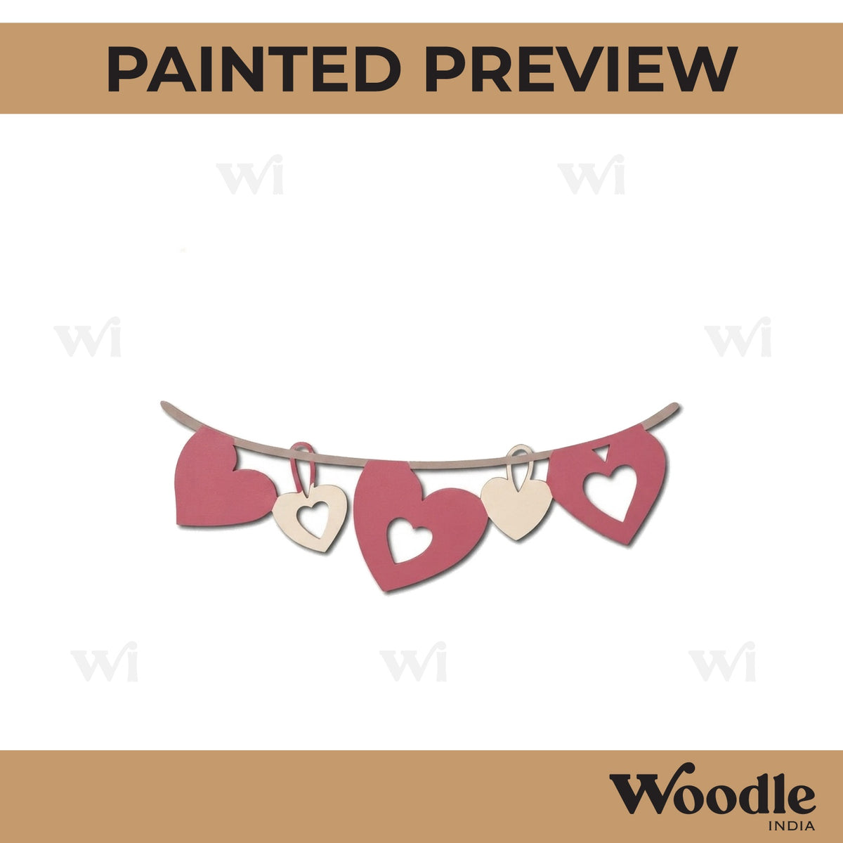 Hearts Toran MDF Design 1