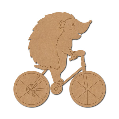 Hedgehog On A Bicycle Pre Marked MDF Design 1