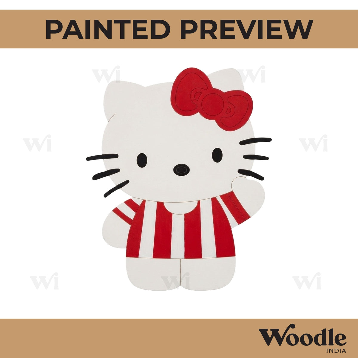 Hello Kitty Cartoon Pre Marked MDF Design 1