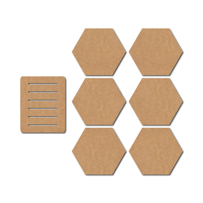 Hexagon Coaster MDF Design 1