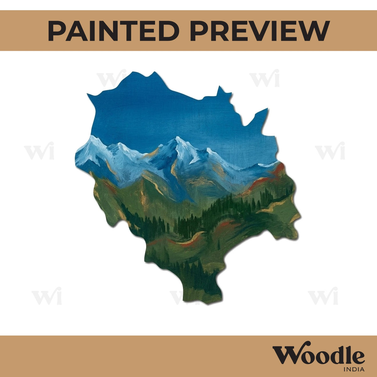 Himanchal Pradesh Map Cutout MDF Design 1
