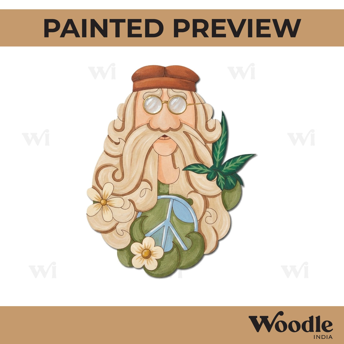 Hippie Man Pre Marked MDF Design 1