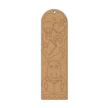 Hippo Kids Bookmark Pre Marked MDF Design 1