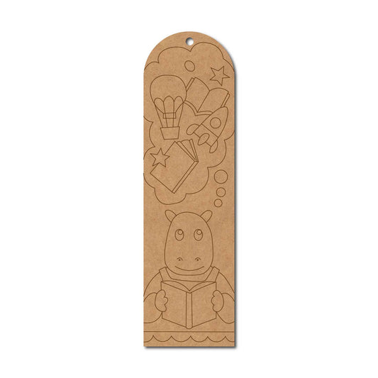 Hippo Kids Bookmark Pre Marked MDF Design 1
