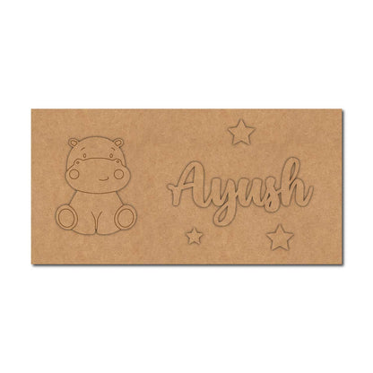 Hippo Kids Nameplate MDF Design 1