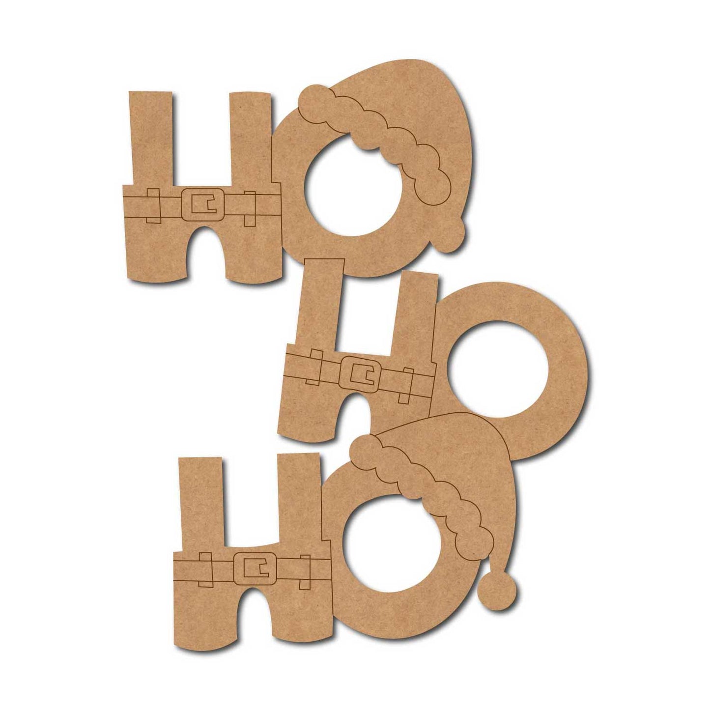 Ho Ho Ho Christmas Pre Marked MDF Design 1