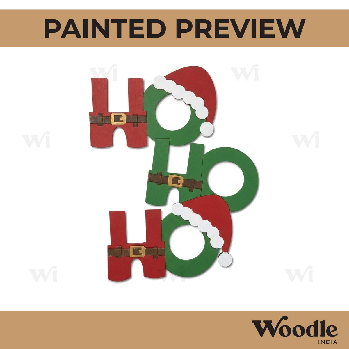 Ho Ho Ho Christmas Pre Marked MDF Design 1