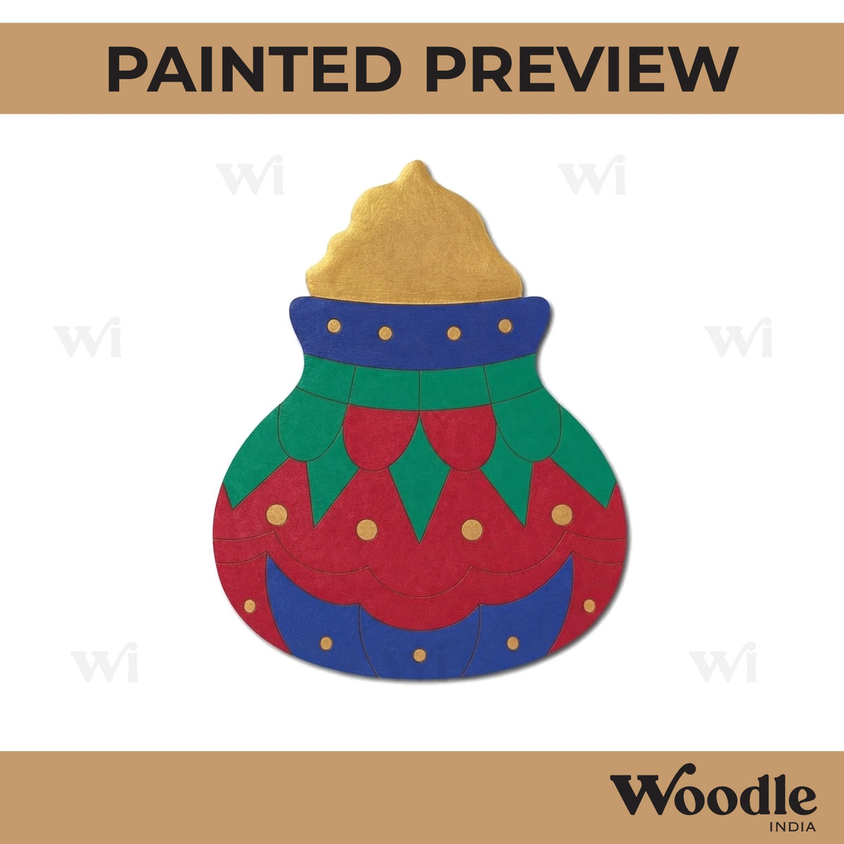 Holi Colour Matki Pre Marked MDF Design 1