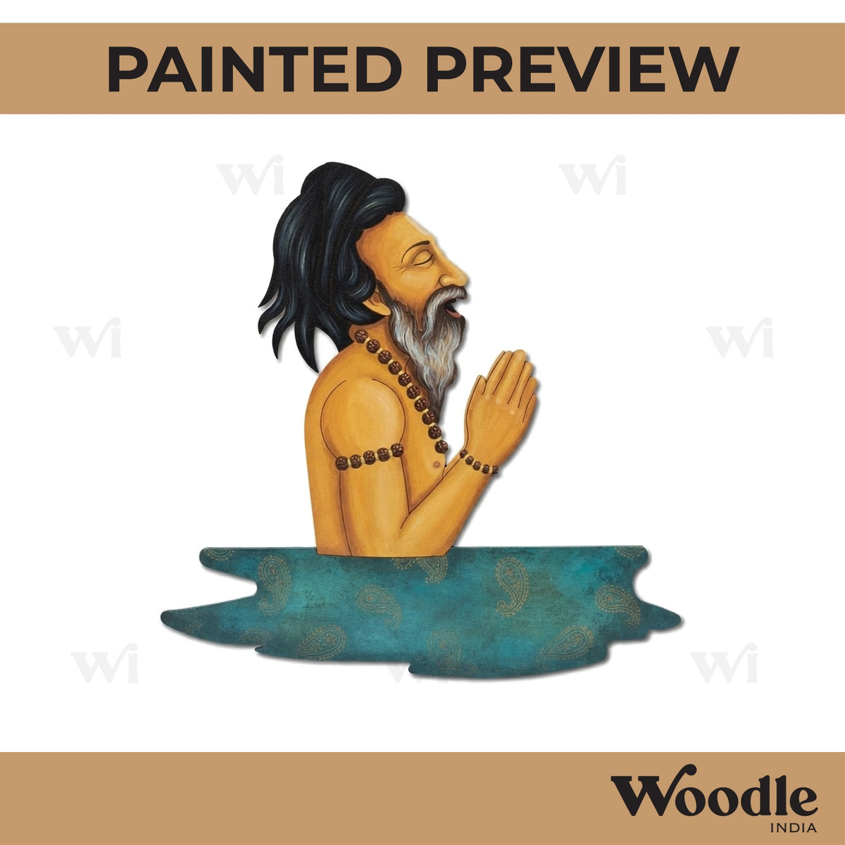 Holy River Dip Sadhu Pre Marked MDF Design 1