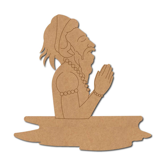 Holy River Dip Sadhu Pre Marked MDF Design 1