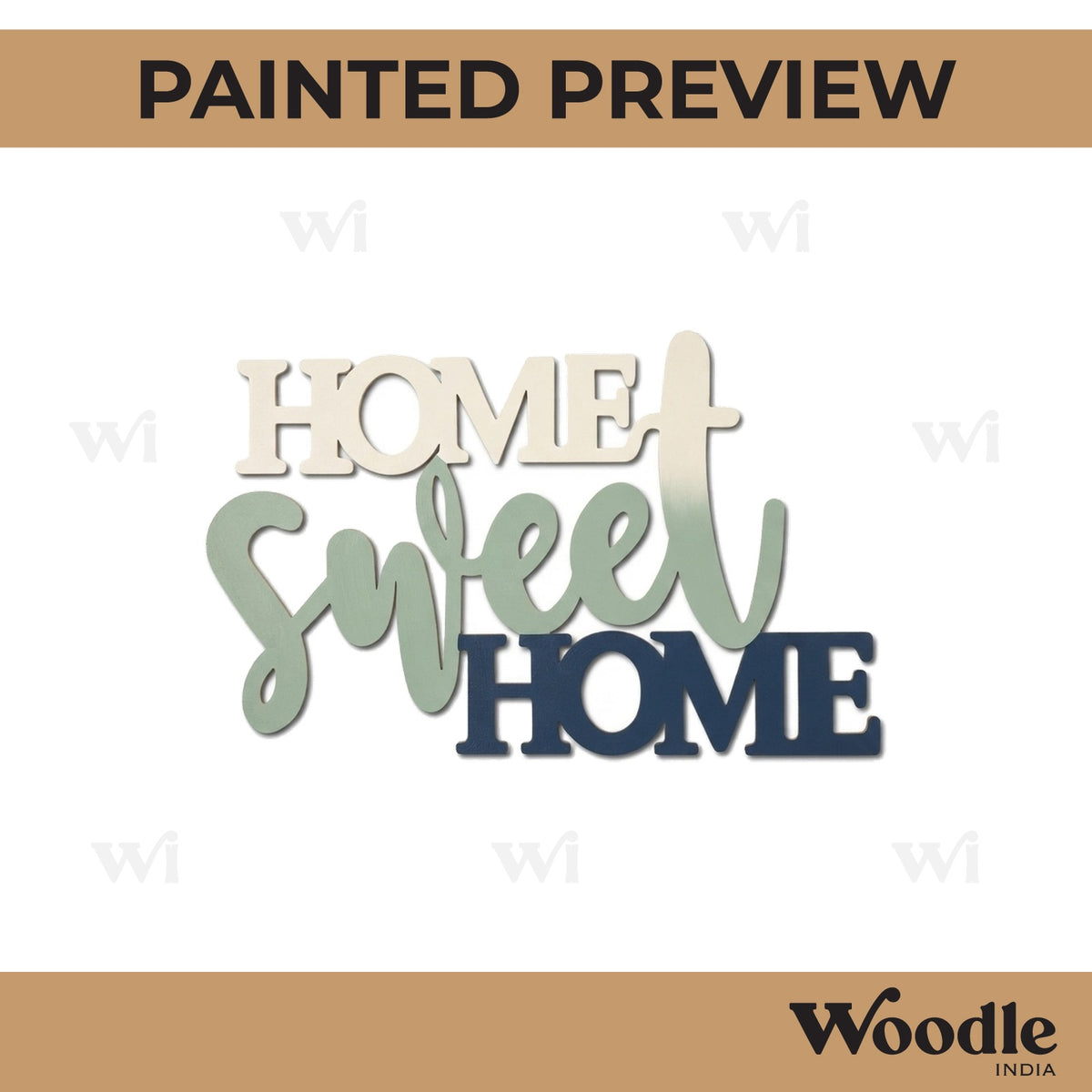 Home Sweet Home Text Cutout MDF Design 1