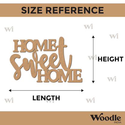 Home Sweet Home Text Cutout MDF Design 1