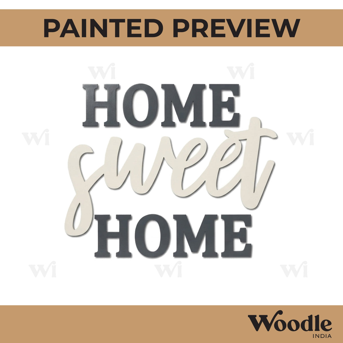 Home Sweet Home Text Cutout MDF Design 2