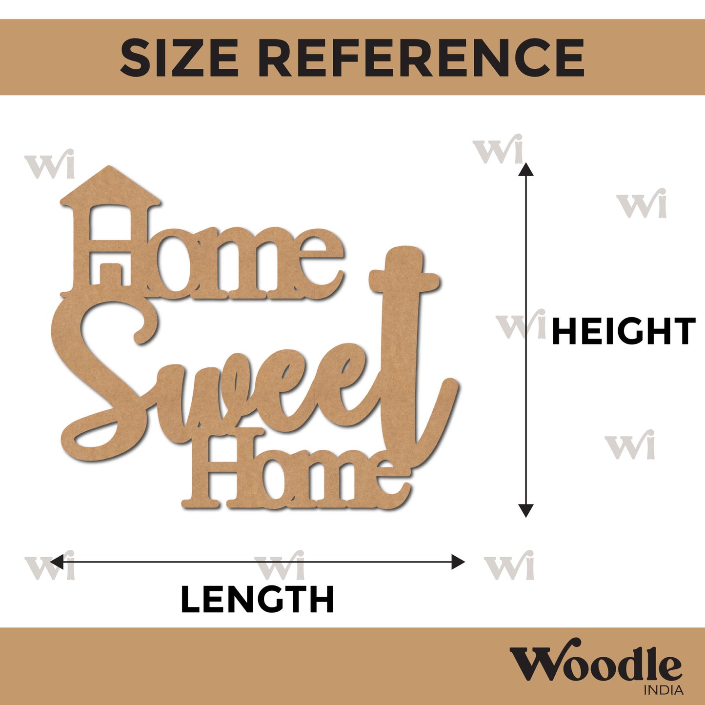 Home Sweet Home Text Cutout MDF Design 3