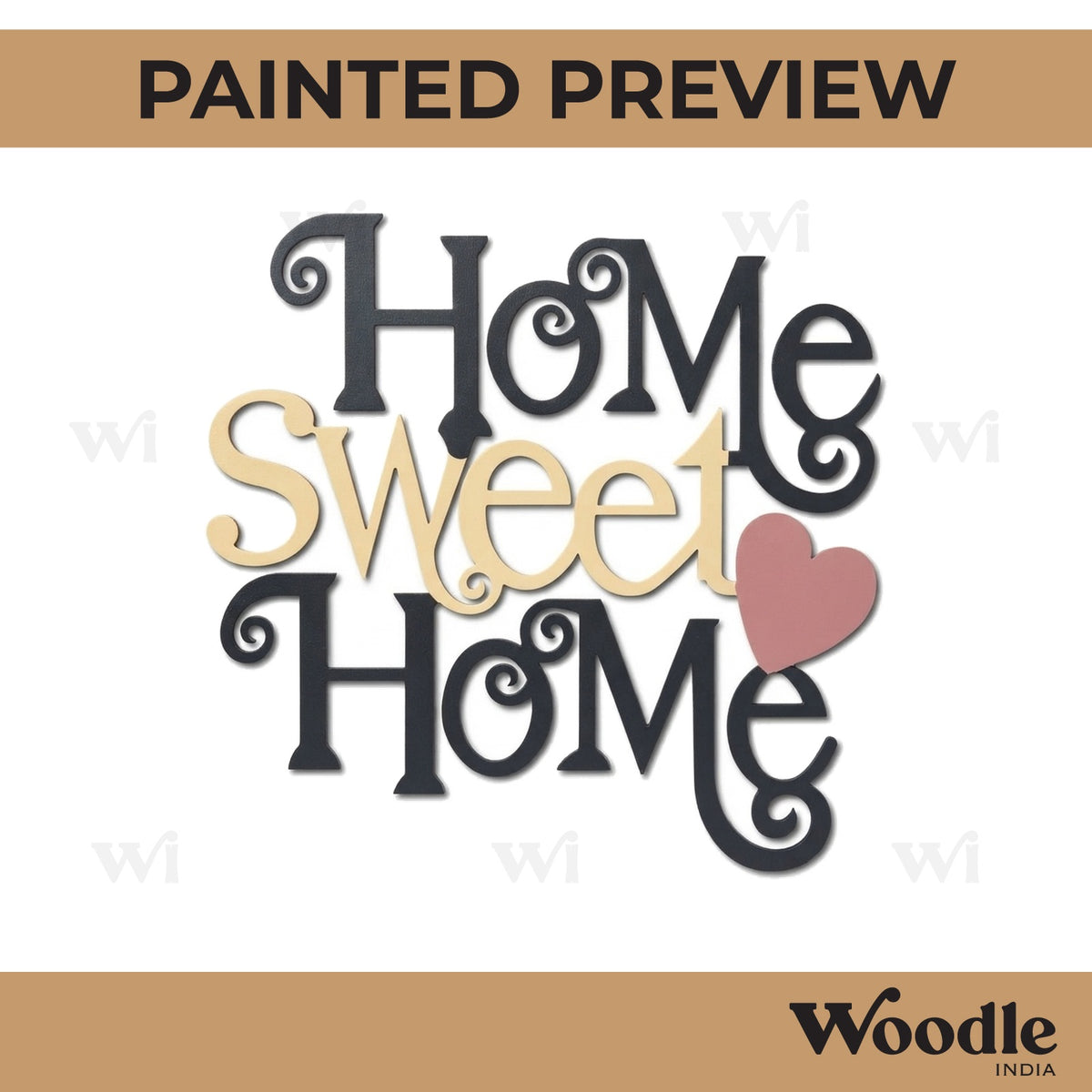 Home Sweet Home Text Cutout MDF Design 4