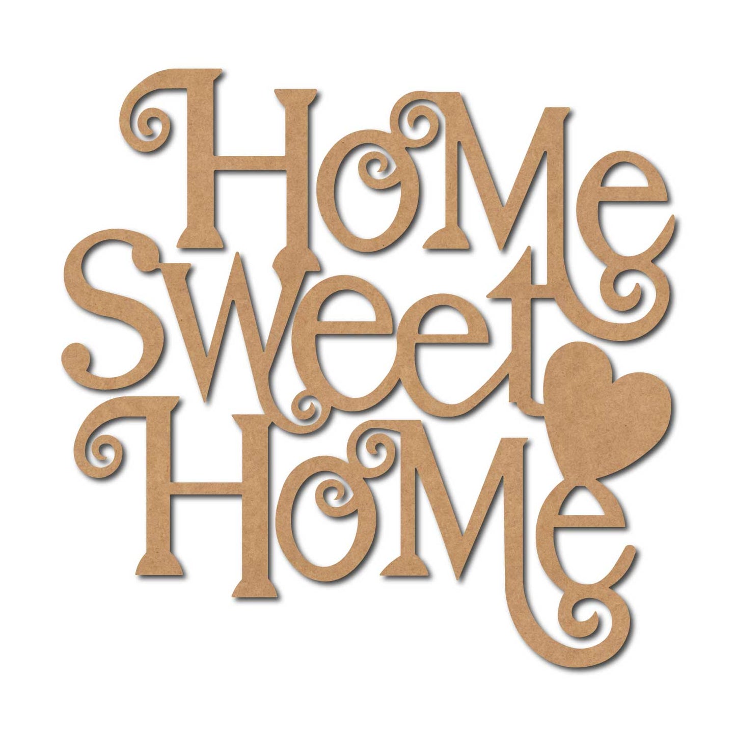 Home Sweet Home Text Cutout MDF Design 4