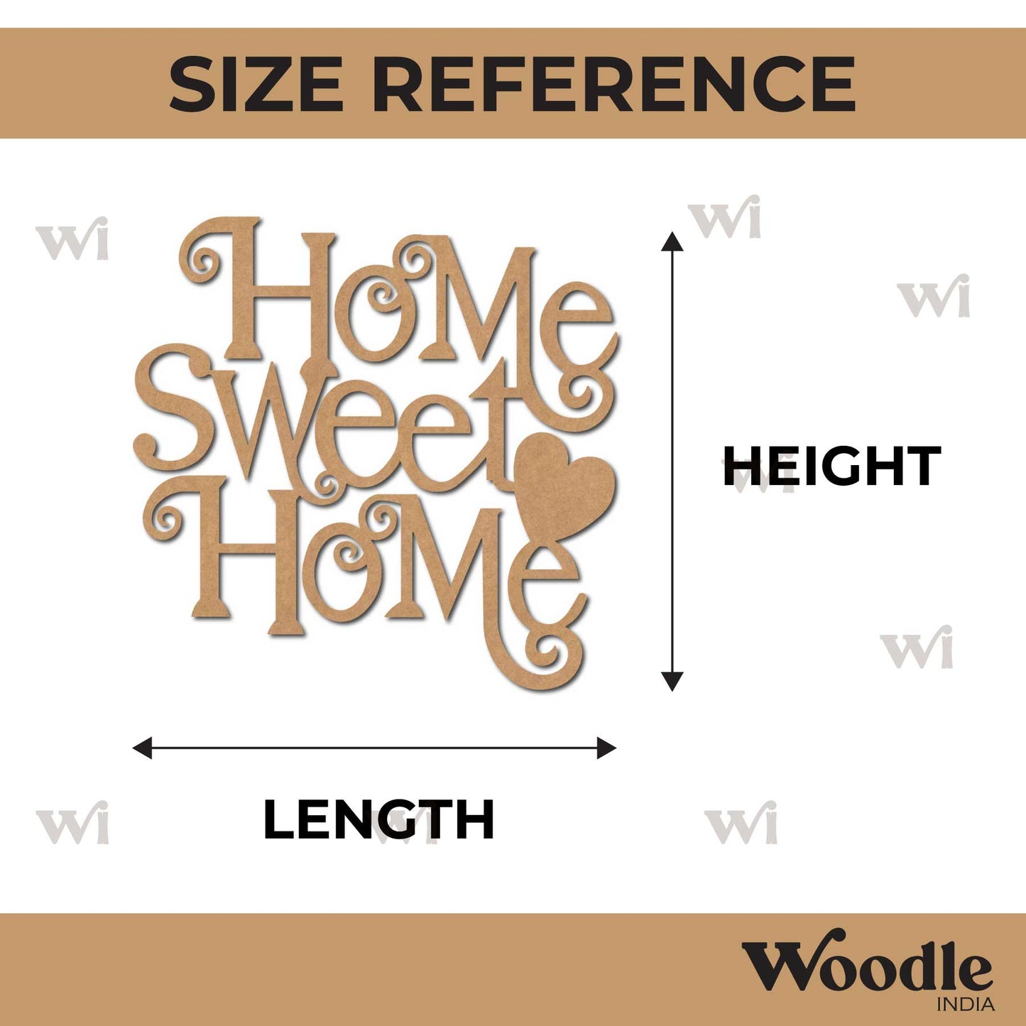 Home Sweet Home Text Cutout MDF Design 4