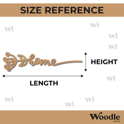 Home Text Flower Cutout MDF Design 1