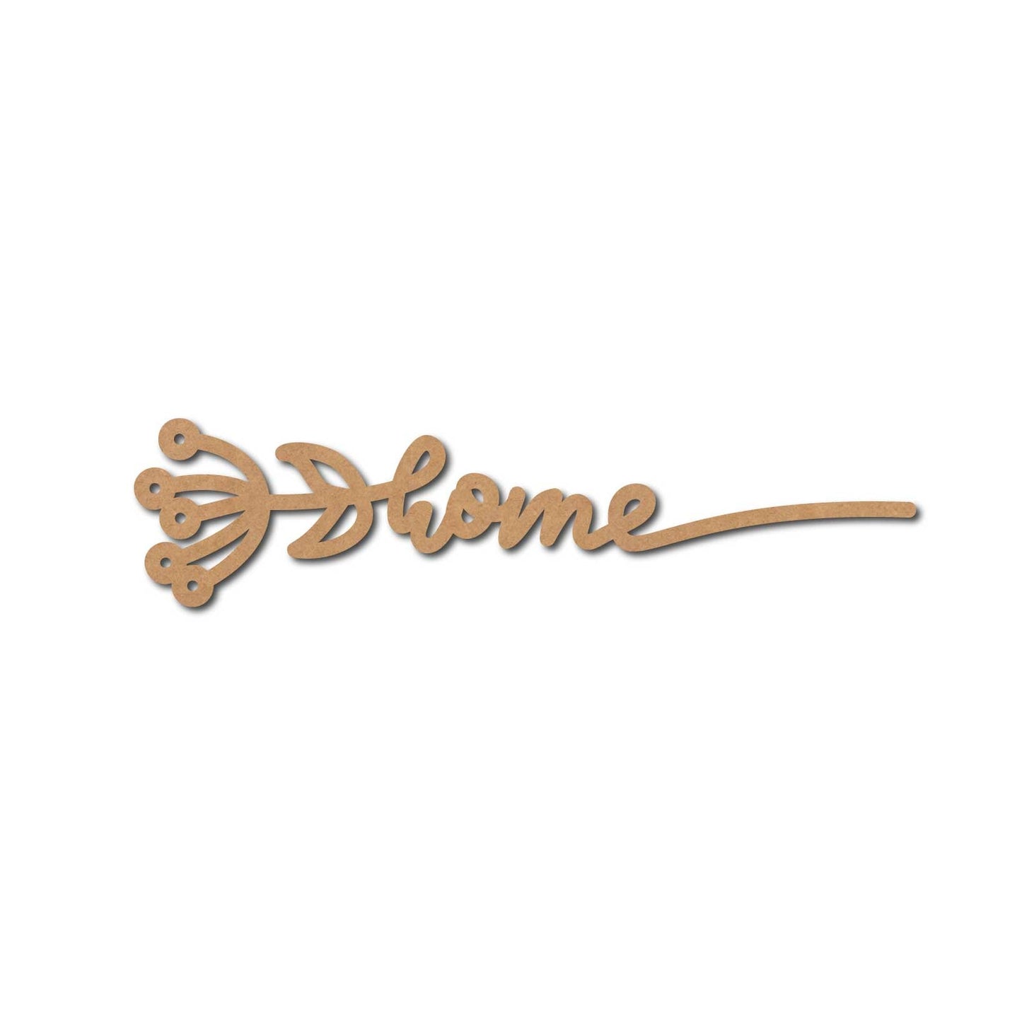 Home Text Flower Cutout MDF Design 1