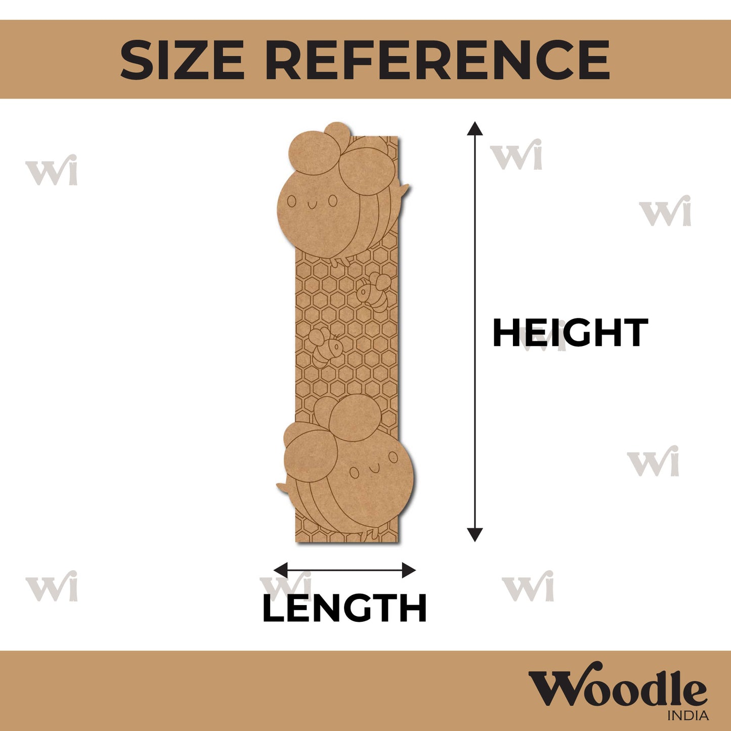 Honey Bee Bookmark Pre Marked MDF Design 1