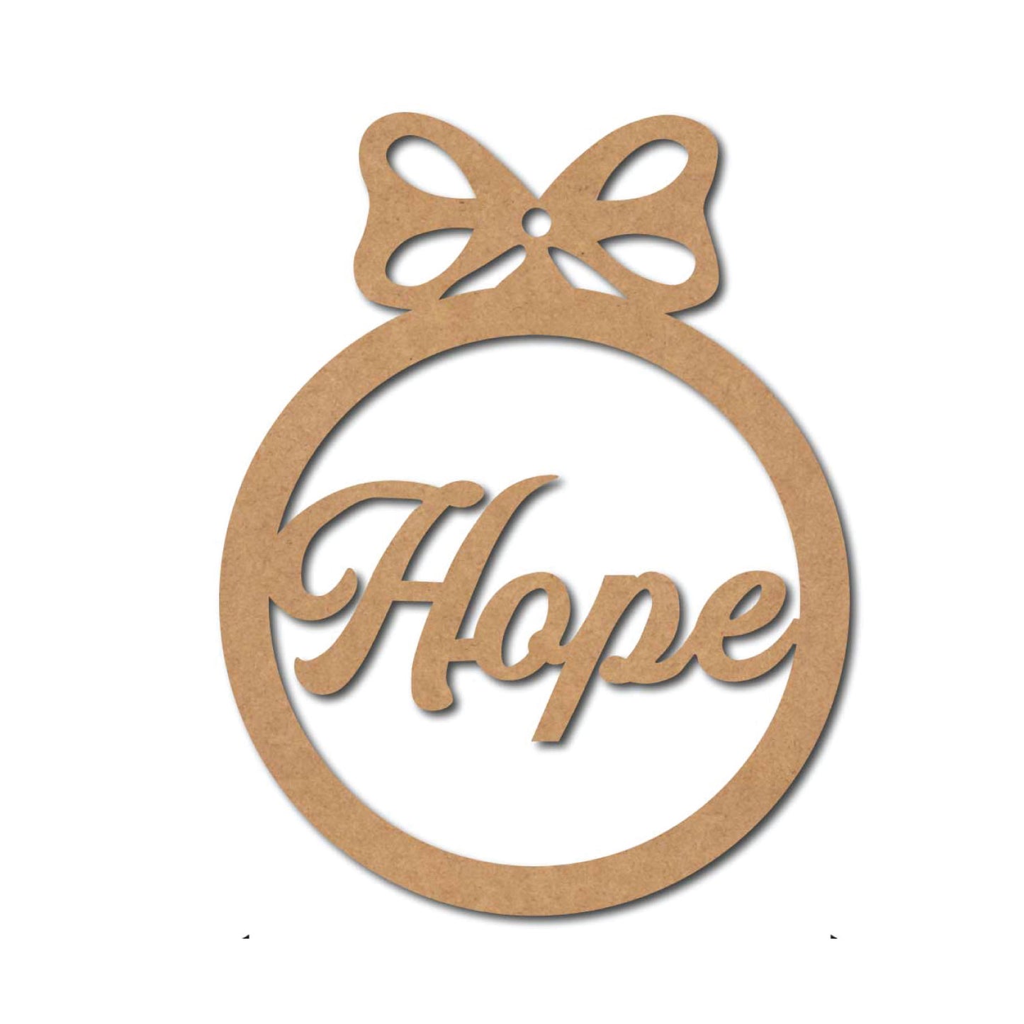 Hope Christmas Ornament Cutout MDF Design 1