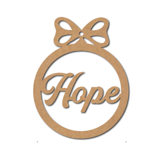 Hope Christmas Ornament Cutout MDF Design 1