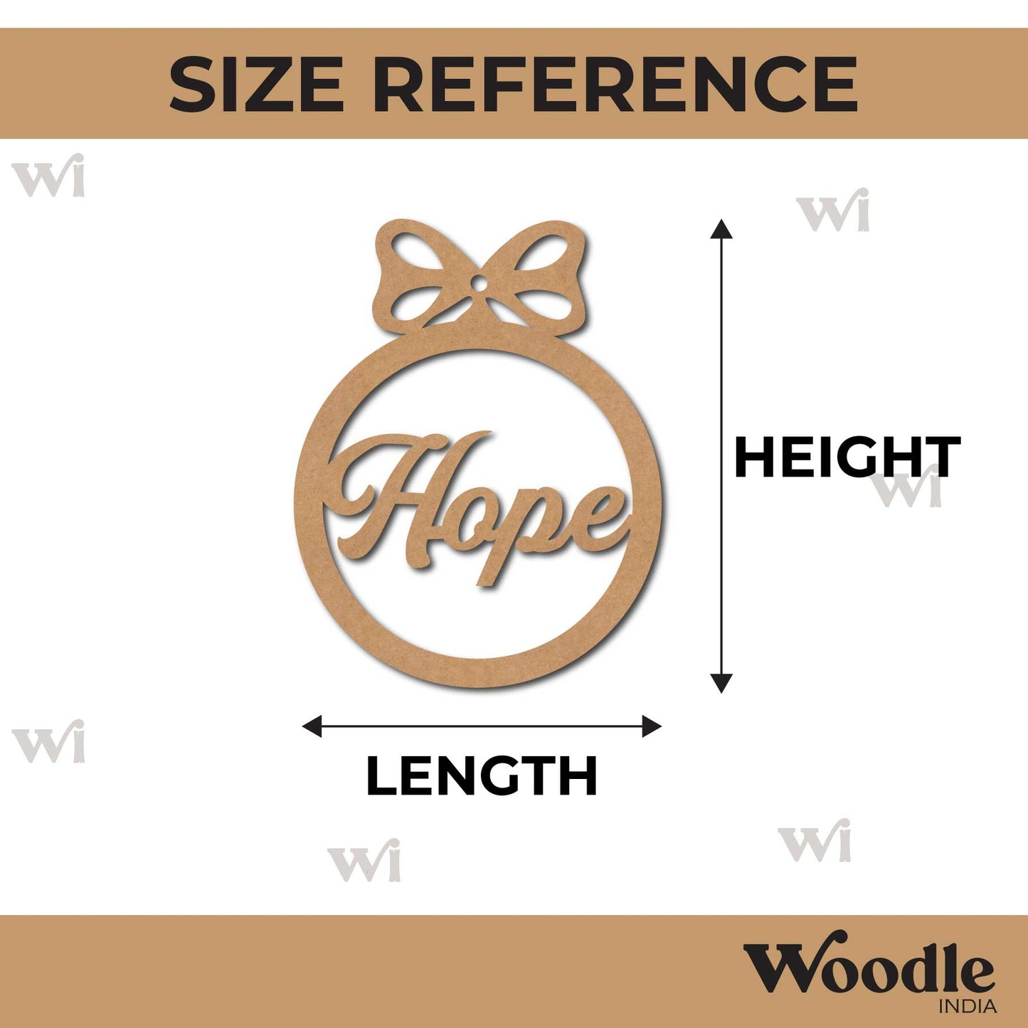 Hope Christmas Ornament Cutout MDF Design 1