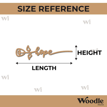 Hope Text Flower Cutout MDF Design 1