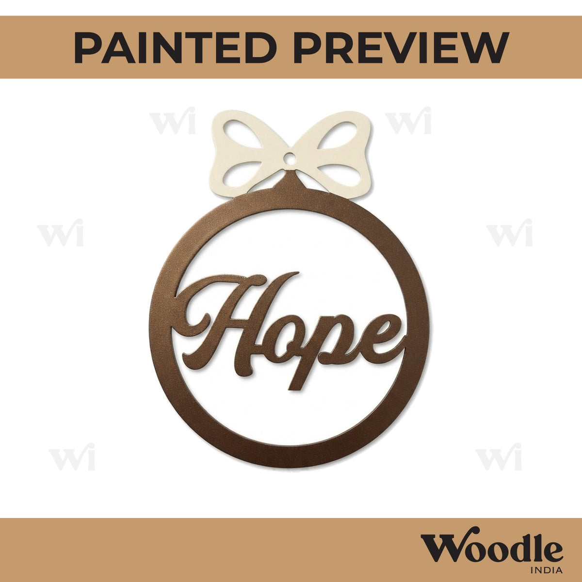 Hope Christmas Ornament Cutout MDF Design 1