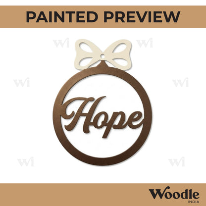 Hope Christmas Ornament Cutout MDF Design 1