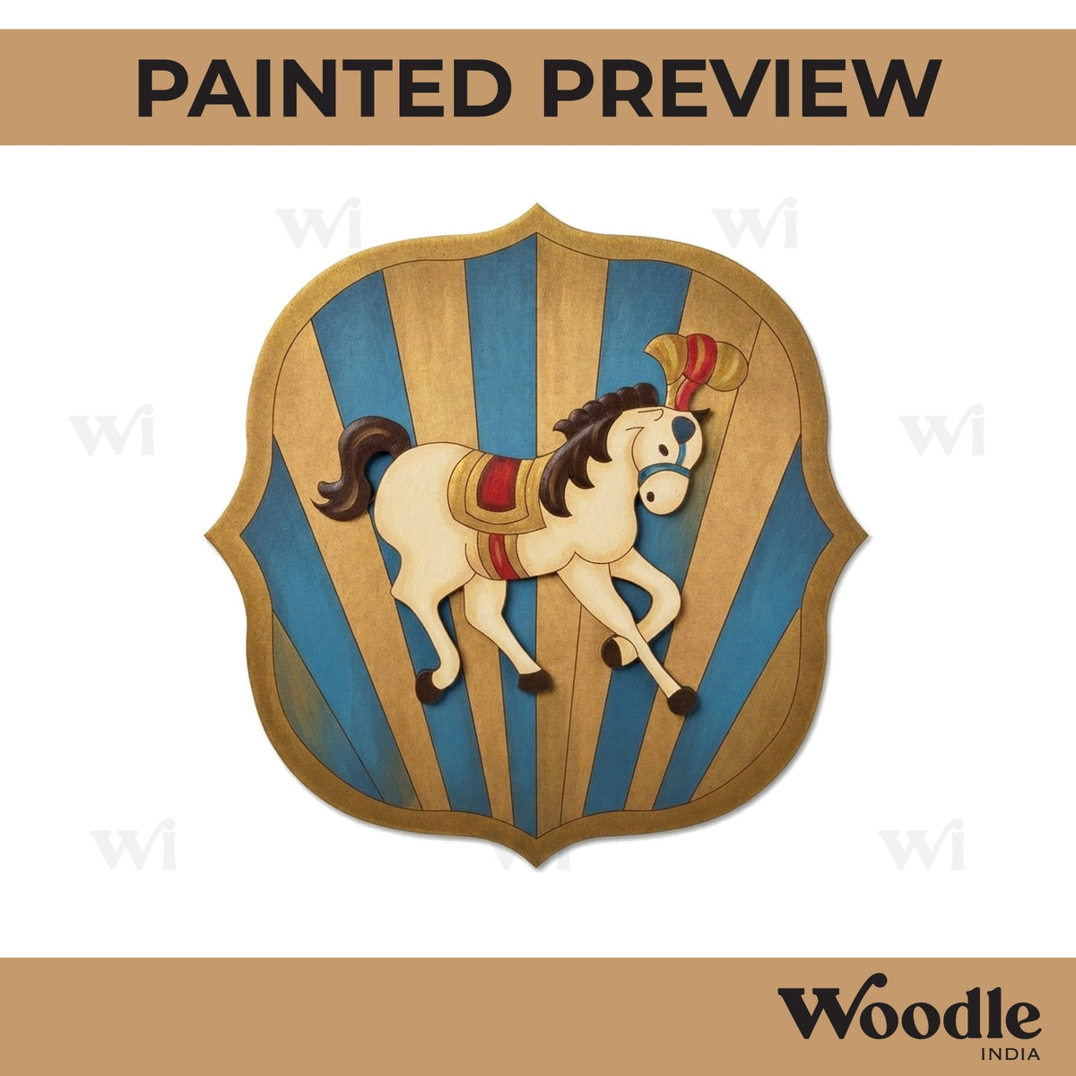Horse In Carnival Circus Pre Marked MDF Design 1