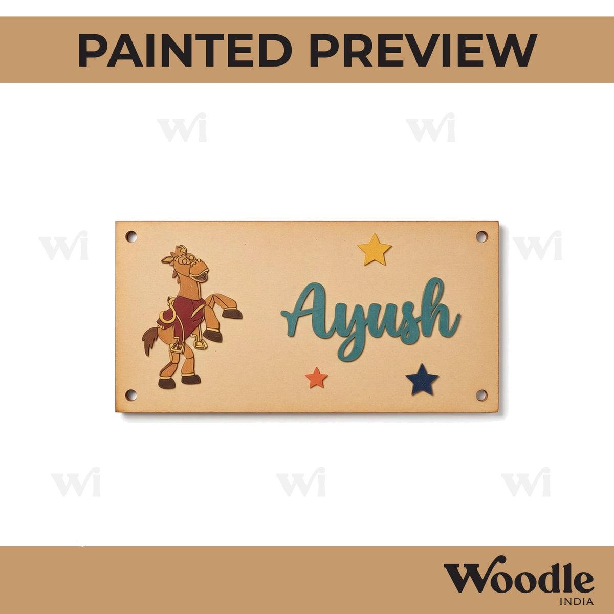 Horse Toy Story Kids Nameplate MDF Design 1