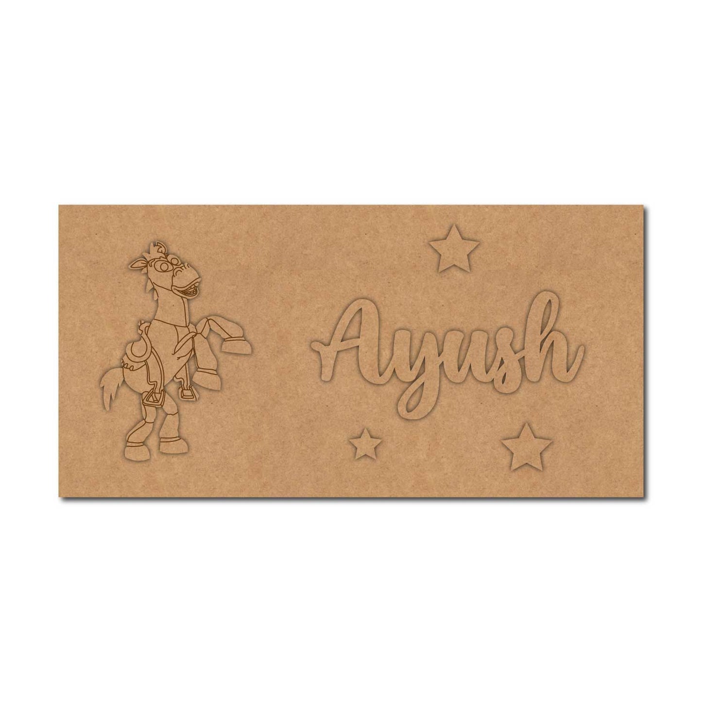 Horse Toy Story Kids Nameplate MDF Design 1
