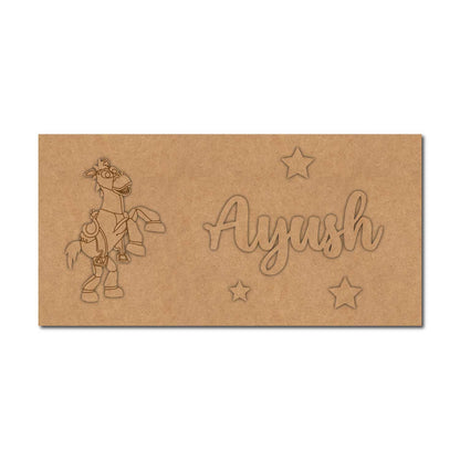 Horse Toy Story Kids Nameplate MDF Design 1