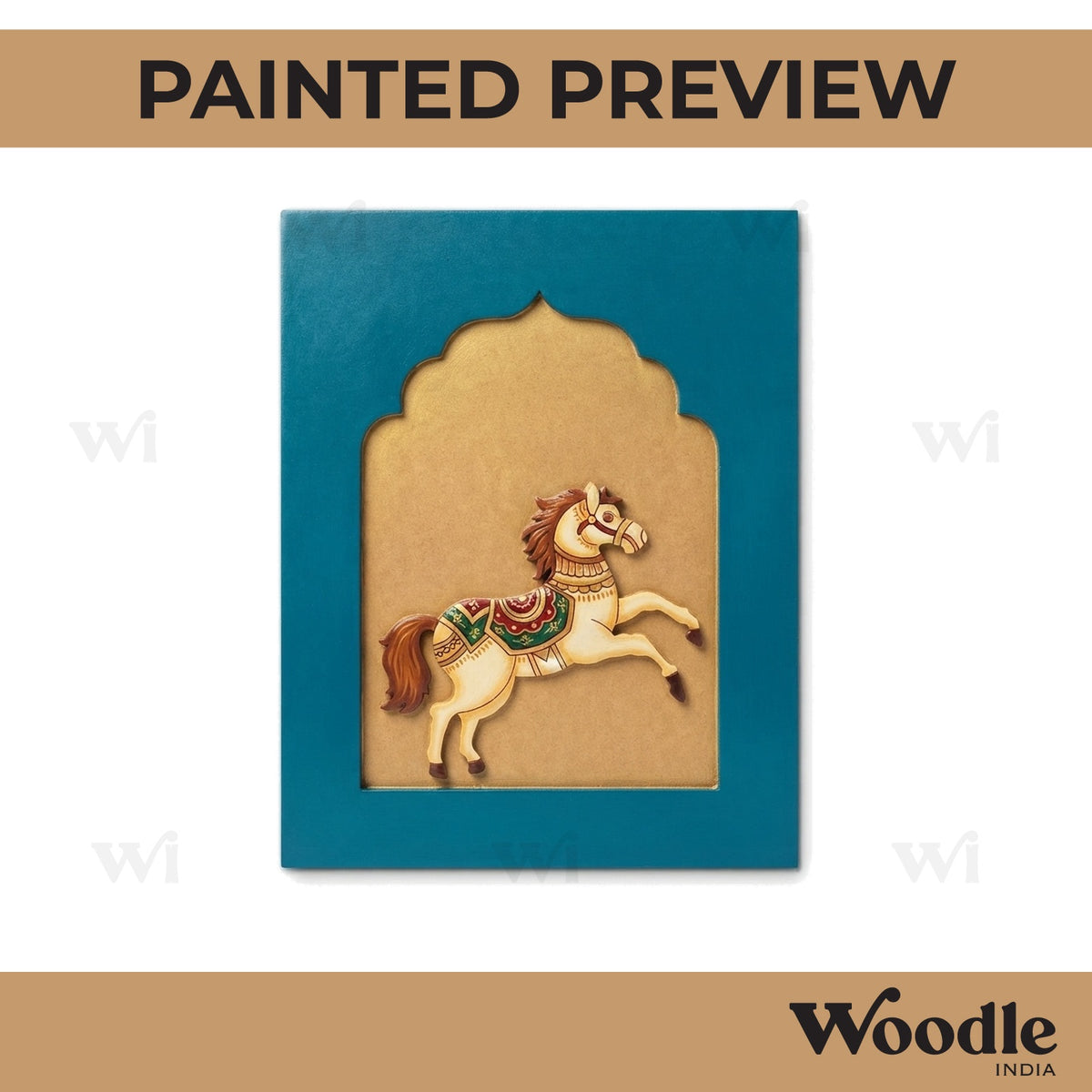 Horse Jharokha Pre Marked MDF Design 1