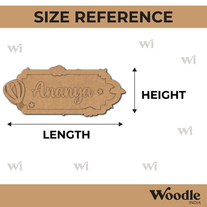 Hot Air Balloon Nameplate MDF Design 1