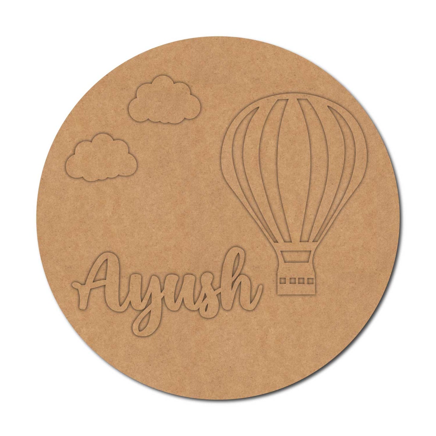 Hot Air Balloon Nameplate MDF Design 2