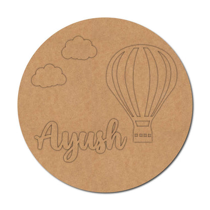 Hot Air Balloon Nameplate MDF Design 2