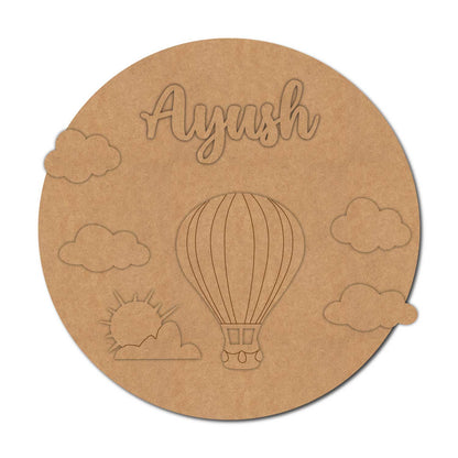 Hot Air Balloon Nameplate MDF Design 3