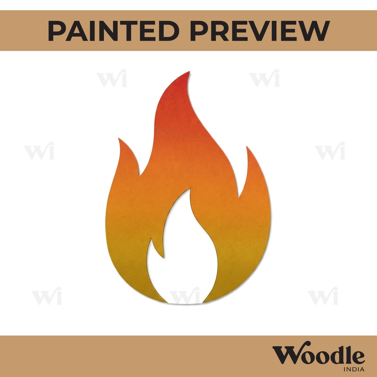 Hot Flame Emoji Pre Marked MDF Design 1