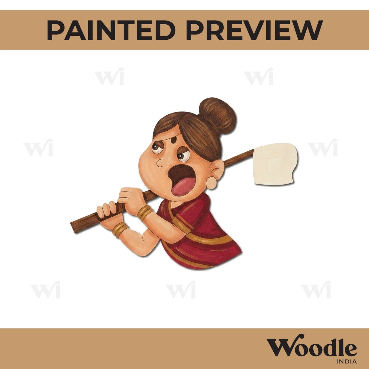 House Maid Shouting Pre Marked MDF Design 1