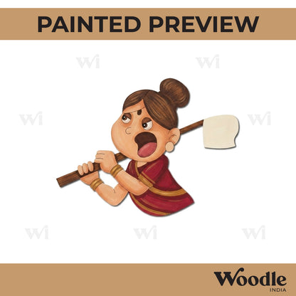 House Maid Shouting Pre Marked MDF Design 1