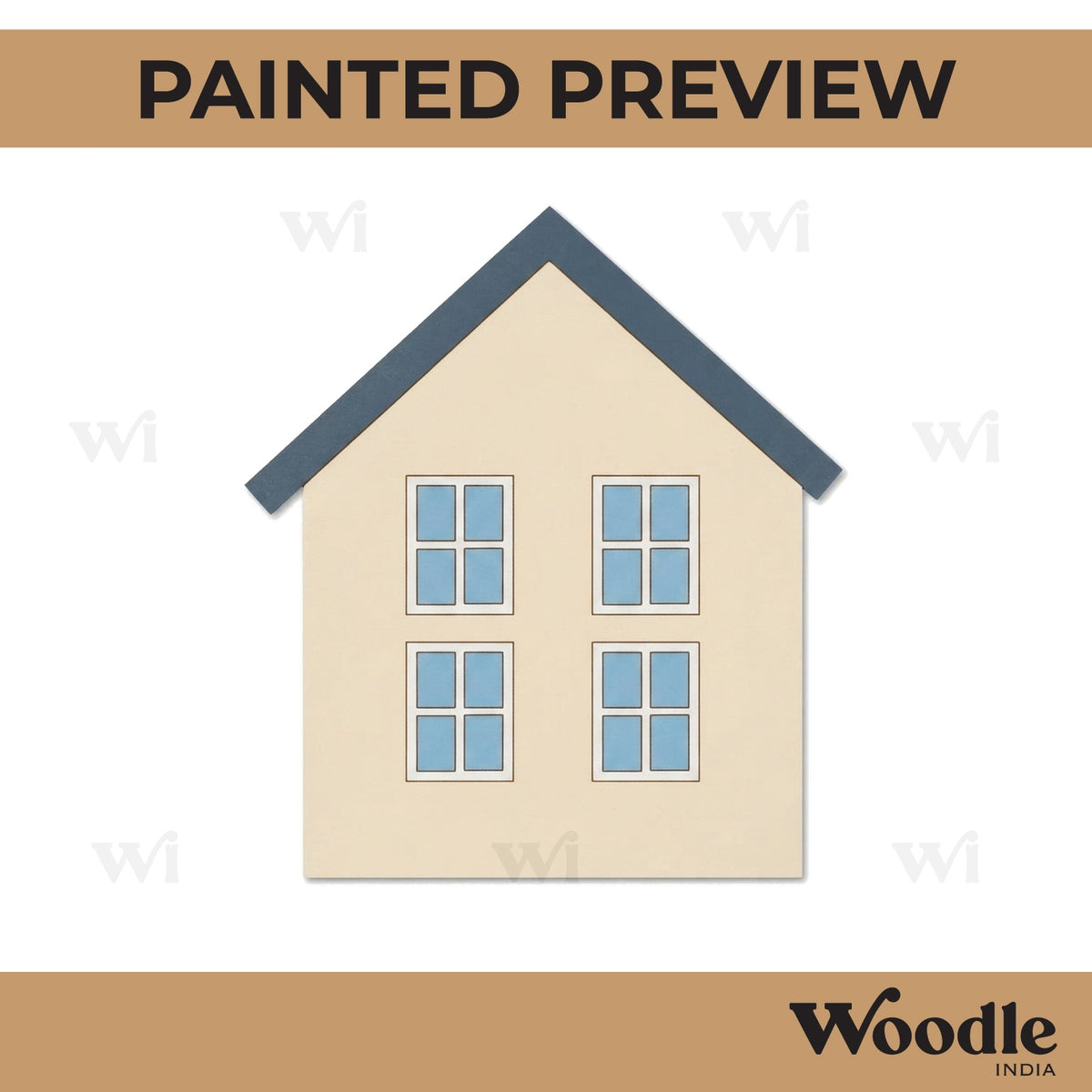 House With Windows Pre Marked MDF Design 1