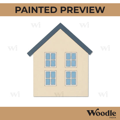 House With Windows Pre Marked MDF Design 1