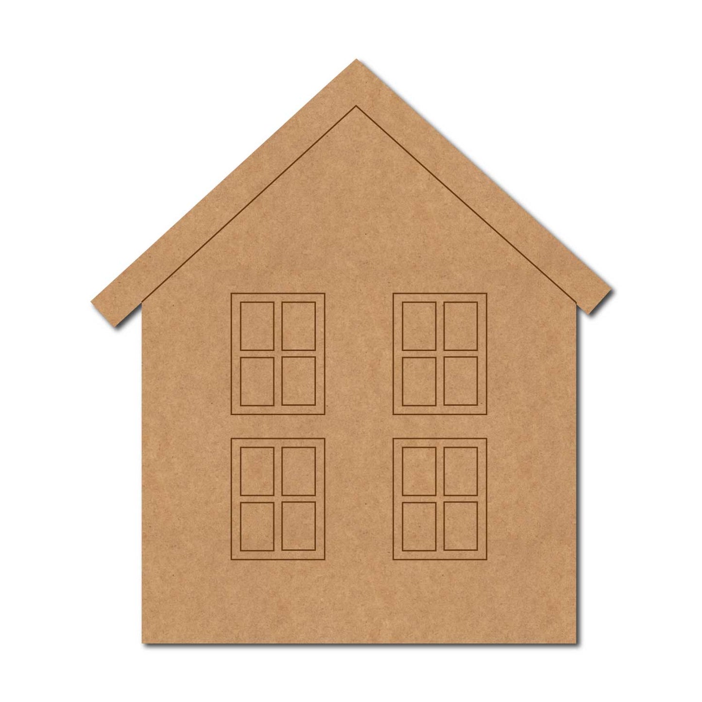 House With Windows Pre Marked MDF Design 1