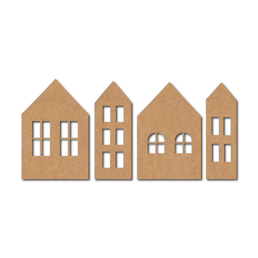 Houses Set Cutout MDF Design 1