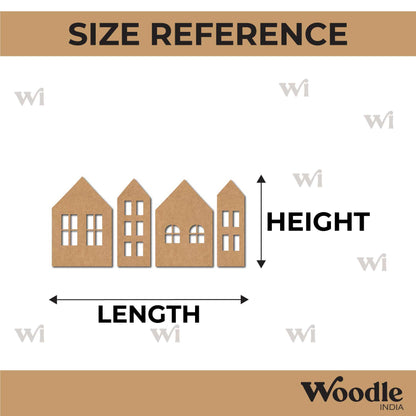 Houses Set Cutout MDF Design 1