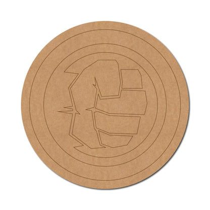 Hulk Logo Marvel Avengers Pre Marked Round MDF Design 1