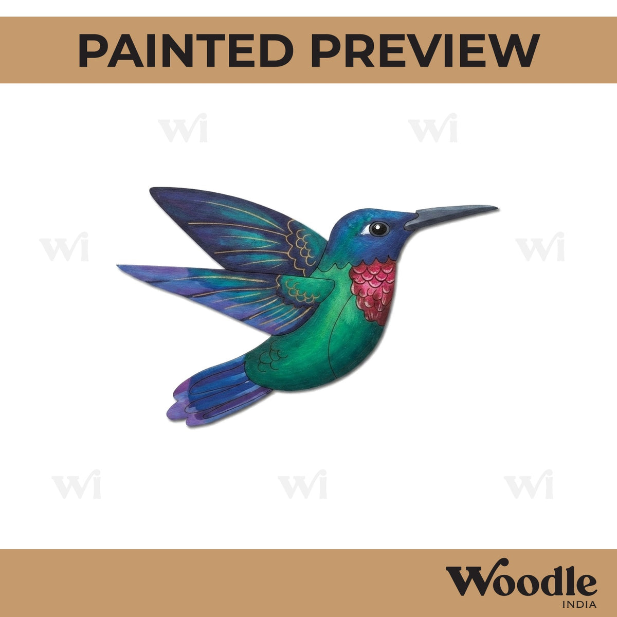 Humming Bird Pre Marked MDF Design 1
