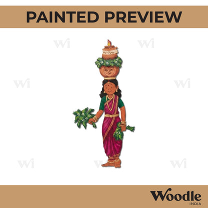 Hyderabad Bonalu Woman Pre Marked MDF Design 1